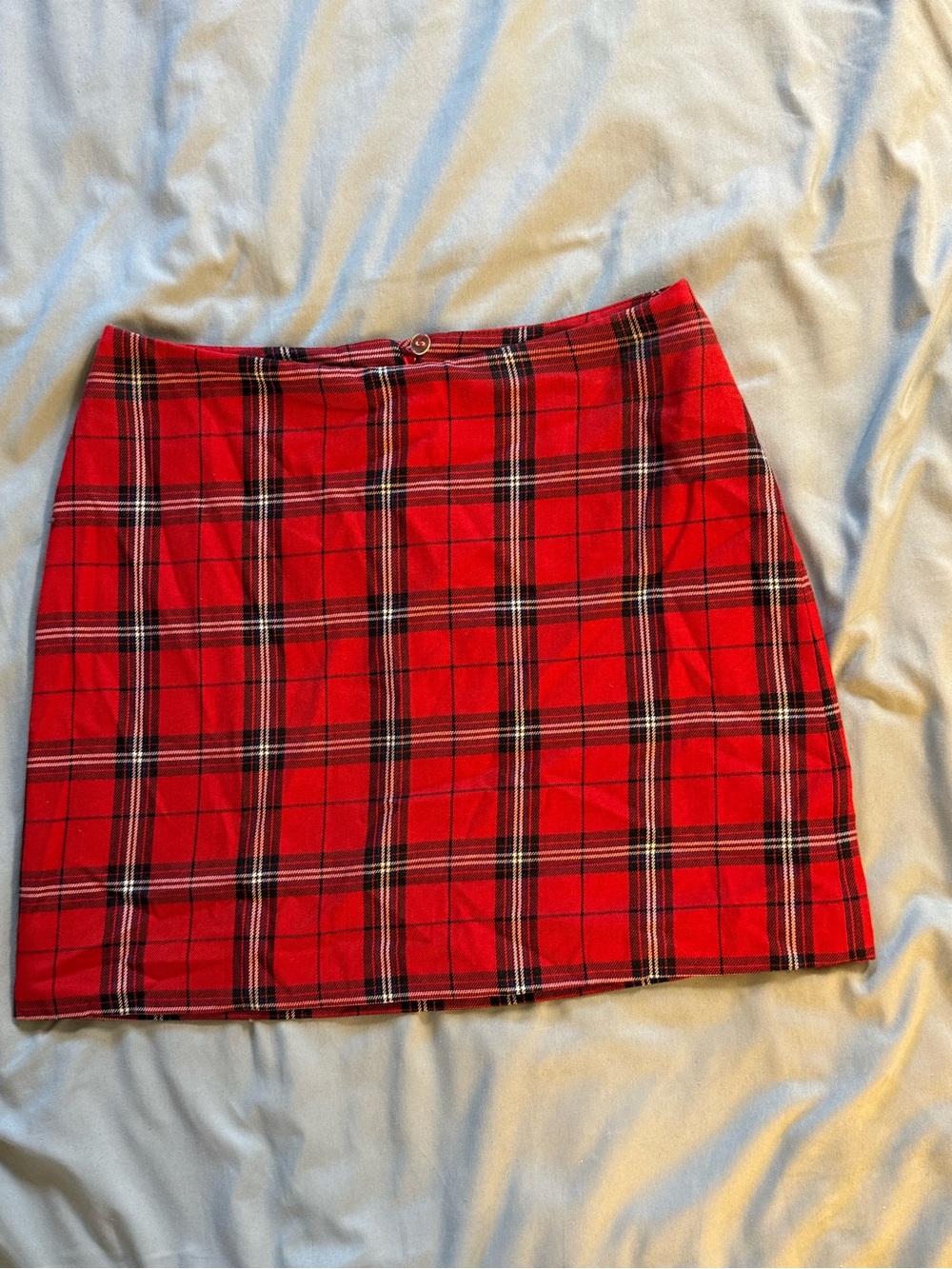 Red Plaid Mini Skirt with Classic Tartan Pattern